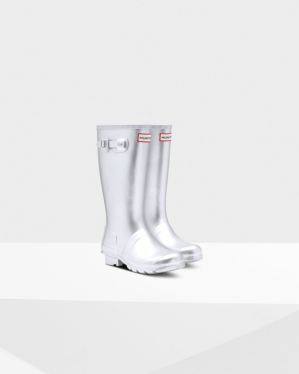 Kids Hunter Rain Boots Silver - Original Big Metallic - 7201438-TV